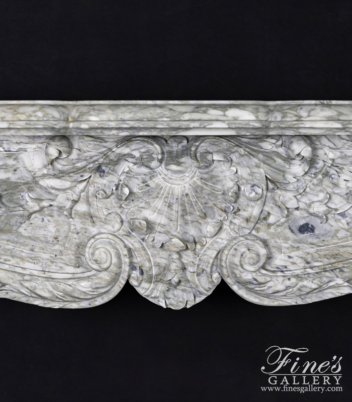 Marble Fireplaces  - Louis XVII French Style Marble Fireplace Mantel In Arabascato Marble - MFP-2522